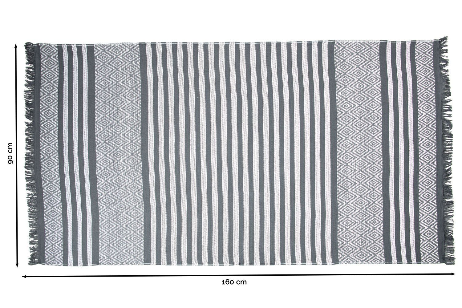 ZOLLNER Hamamtuch, Baumwolltuch (1-St), 90 x 160 Hotelwäschespezialisten, vom grau cm, 100% Baumwolle