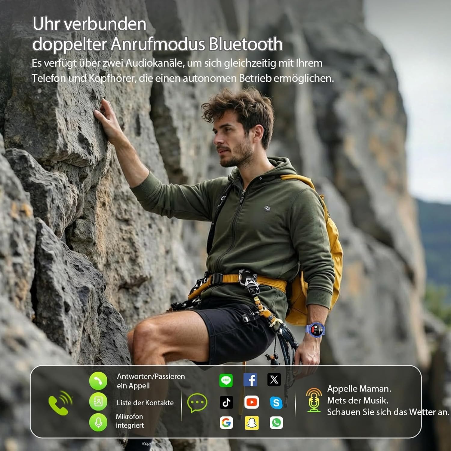 Zevelora für Damen und Herren mit Bluetooth-Anrufen und Gesundheitsüberwachung Smartwatch (1,53 Zoll, Andriod iOS), Fitnessuhr mit Schlafanalyse, Sportmodi und Benachrichtigungen