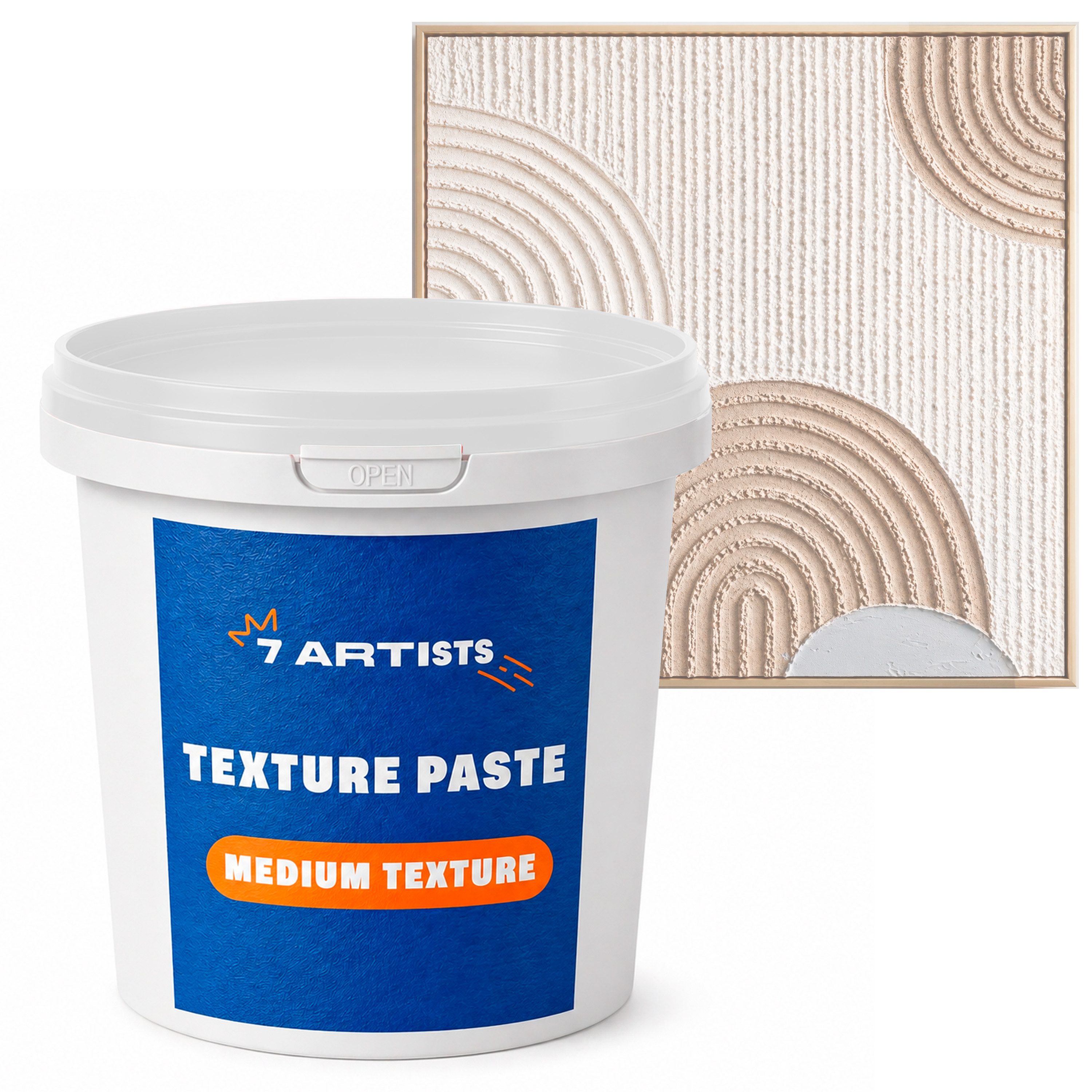 7 Artists Malpaste Texture Strukturpaste Fein für Acrylmalerei, Strukturpaste Leinwand