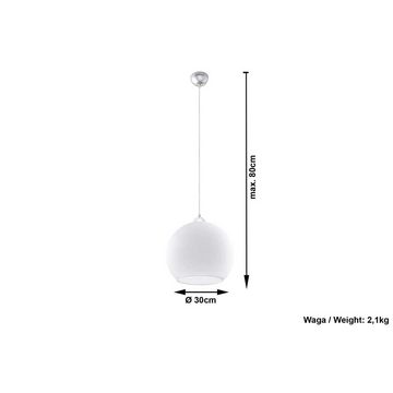 etc-shop Pendelleuchte, Leuchtmittel nicht inklusive, Pendelleuchte Deckenleuchte Hängelampe Chrom Weiß H 80 cm Wohnzimmer