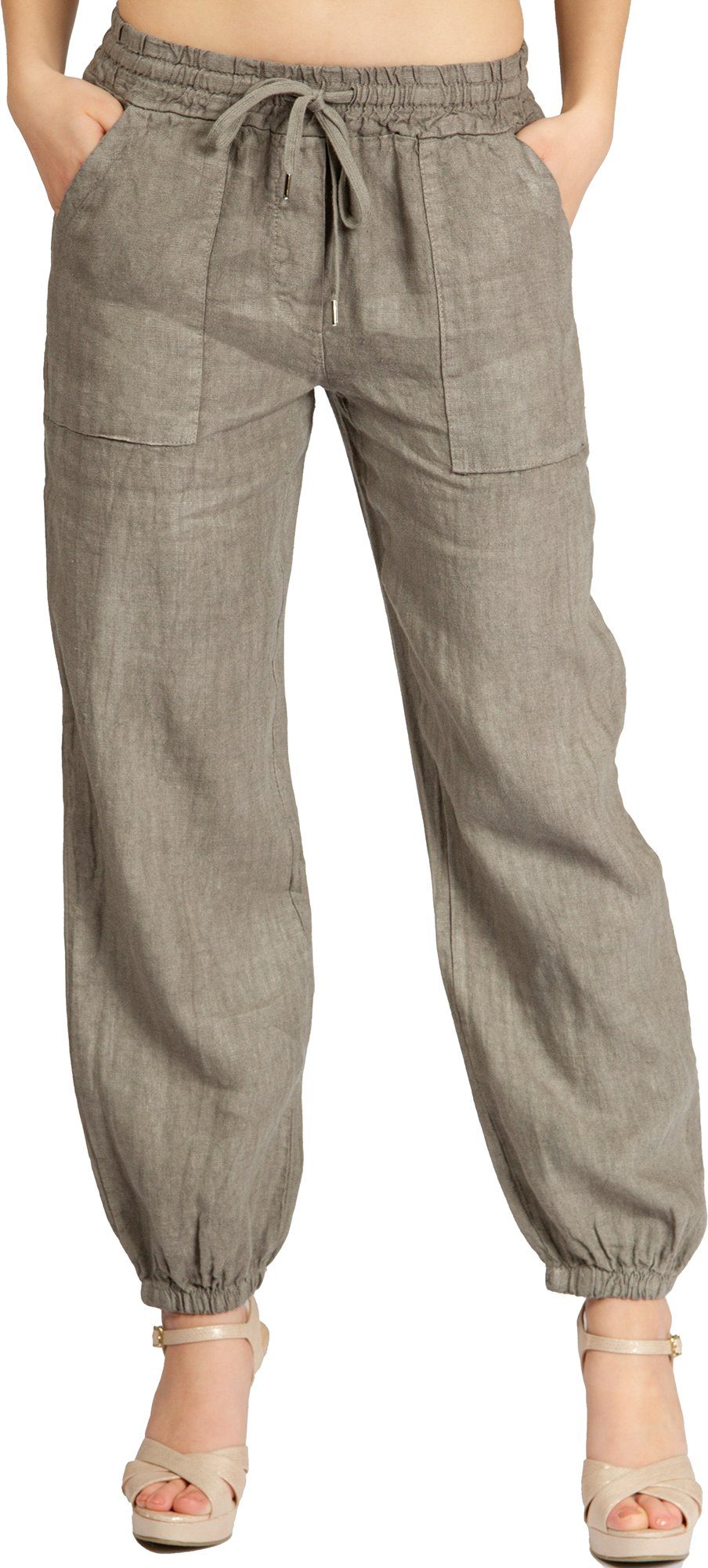 Caspar Leinenhose KHS051 elegante Damen Casual Sommer Leinenhose