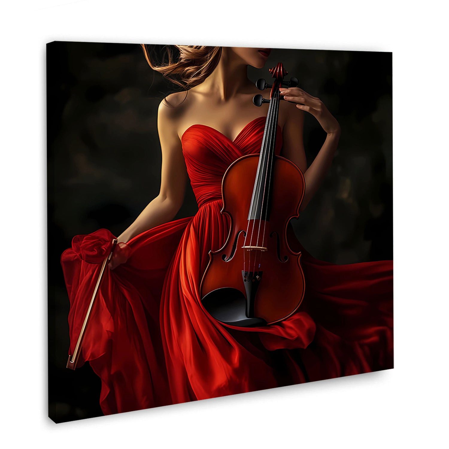 Artedinoi Leinwandbild Elegante Violine Musik Weiblichkeit Leinwandbild Wandbild Kunstdruck X