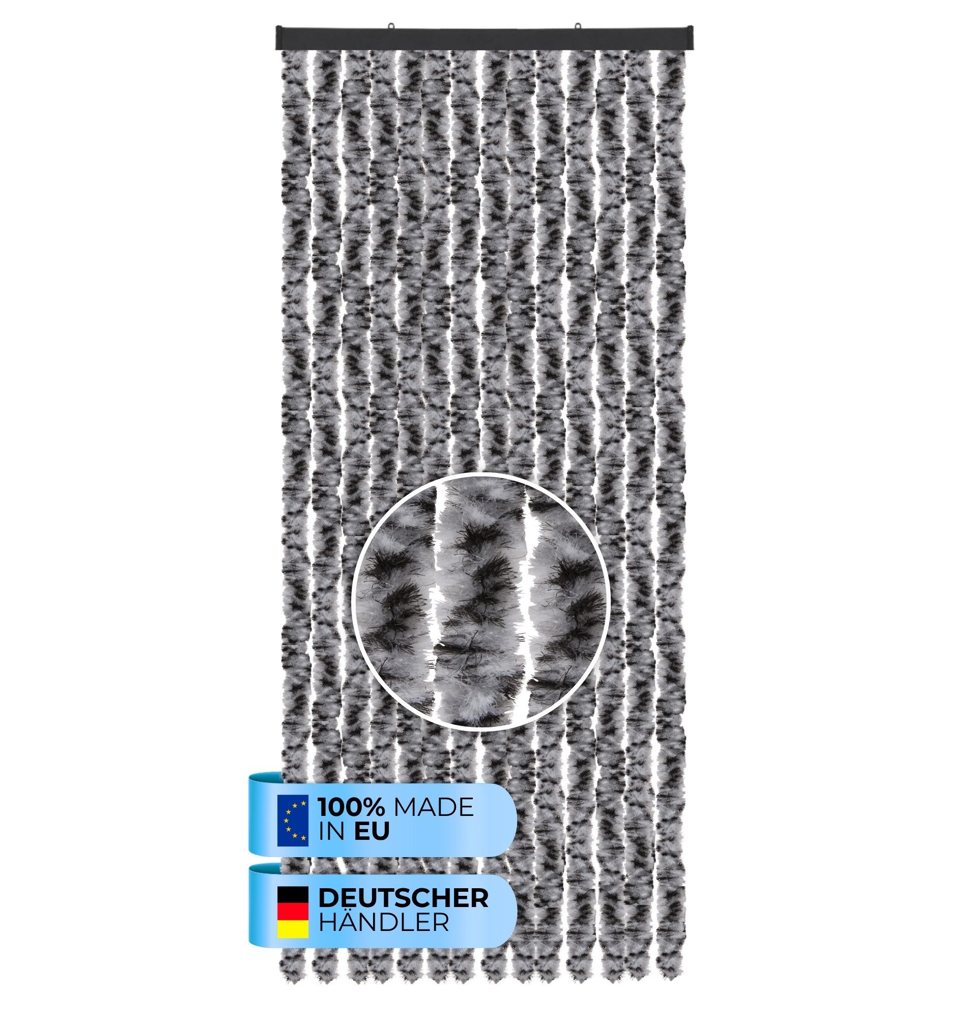 Bestlivings Türvorhang 56x185cm - 160x220cm Insektenschutz Vorhang, blickdicht, Flauschvorhang viele Größen Farben - Outdoor Vorhang