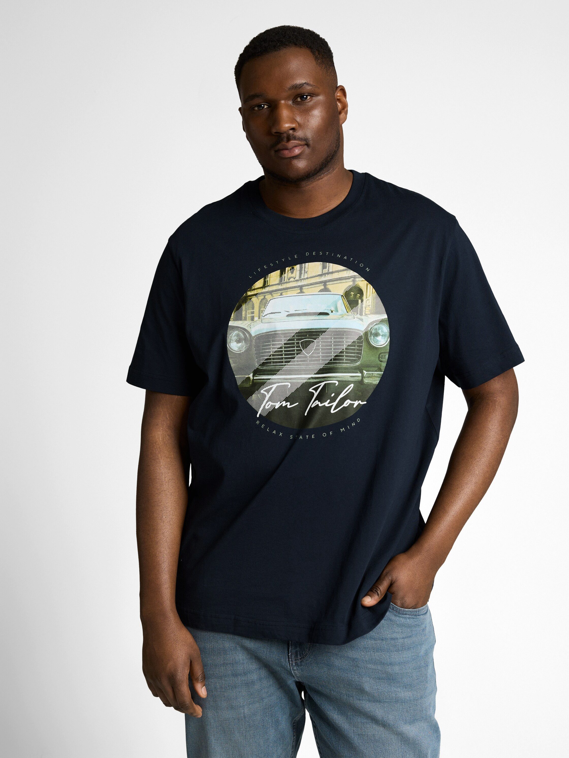 TOM TAILOR PLUS Kurzarmshirt mit Frontprint - Große Ggrößen