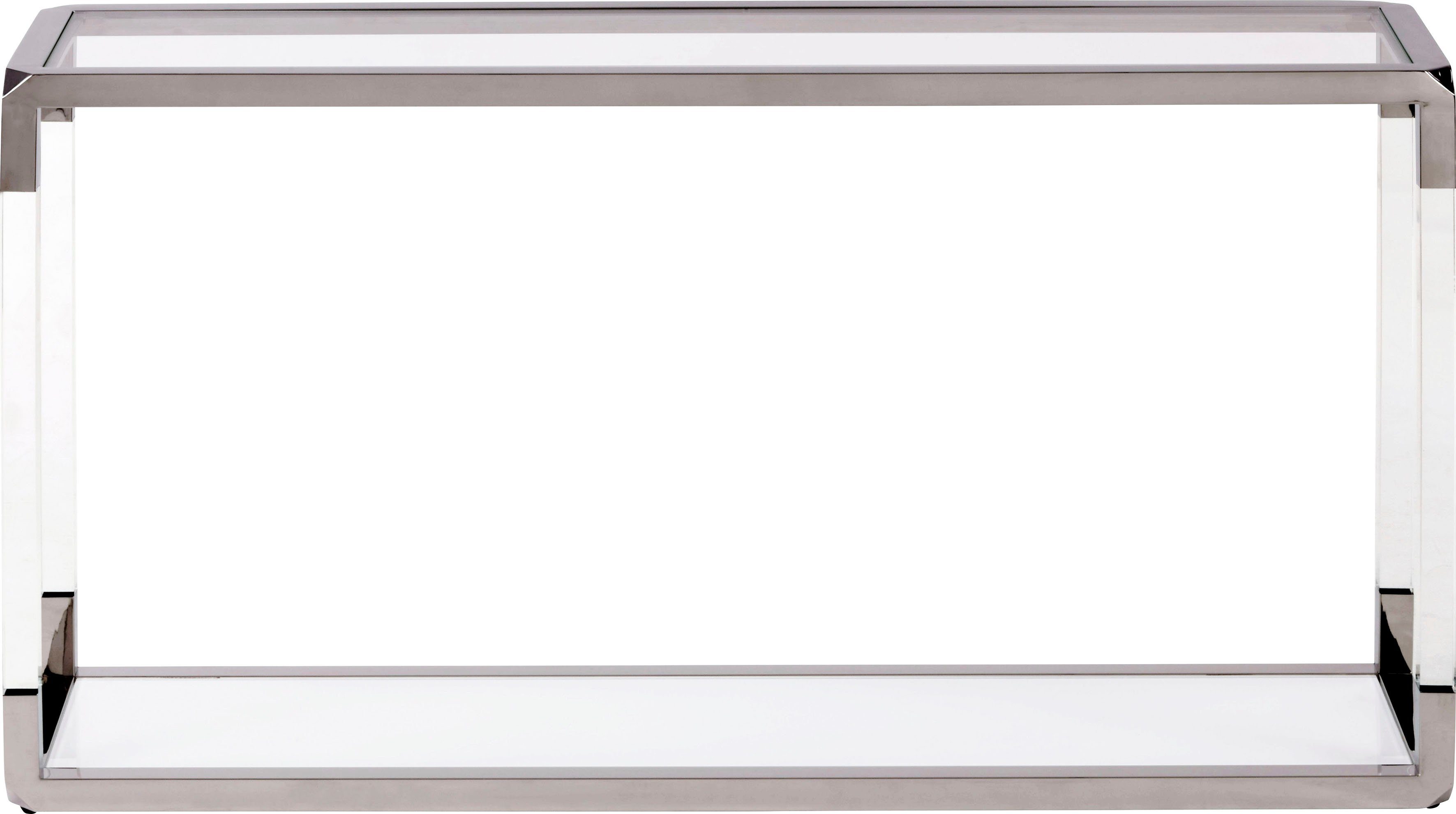 Leonique Konsolentisch Jasper Konsolentisch, Konsolentisch, rechteckig, Glas, Acryl/Edelstahl, Milchglas, 140x36x76