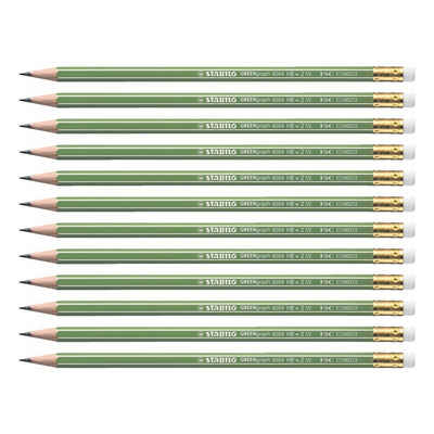 STABILO Bleistift »GREENgraph 6004«, (12-tlg), HB (mittelweich), Sechskant, mit Radiergummi