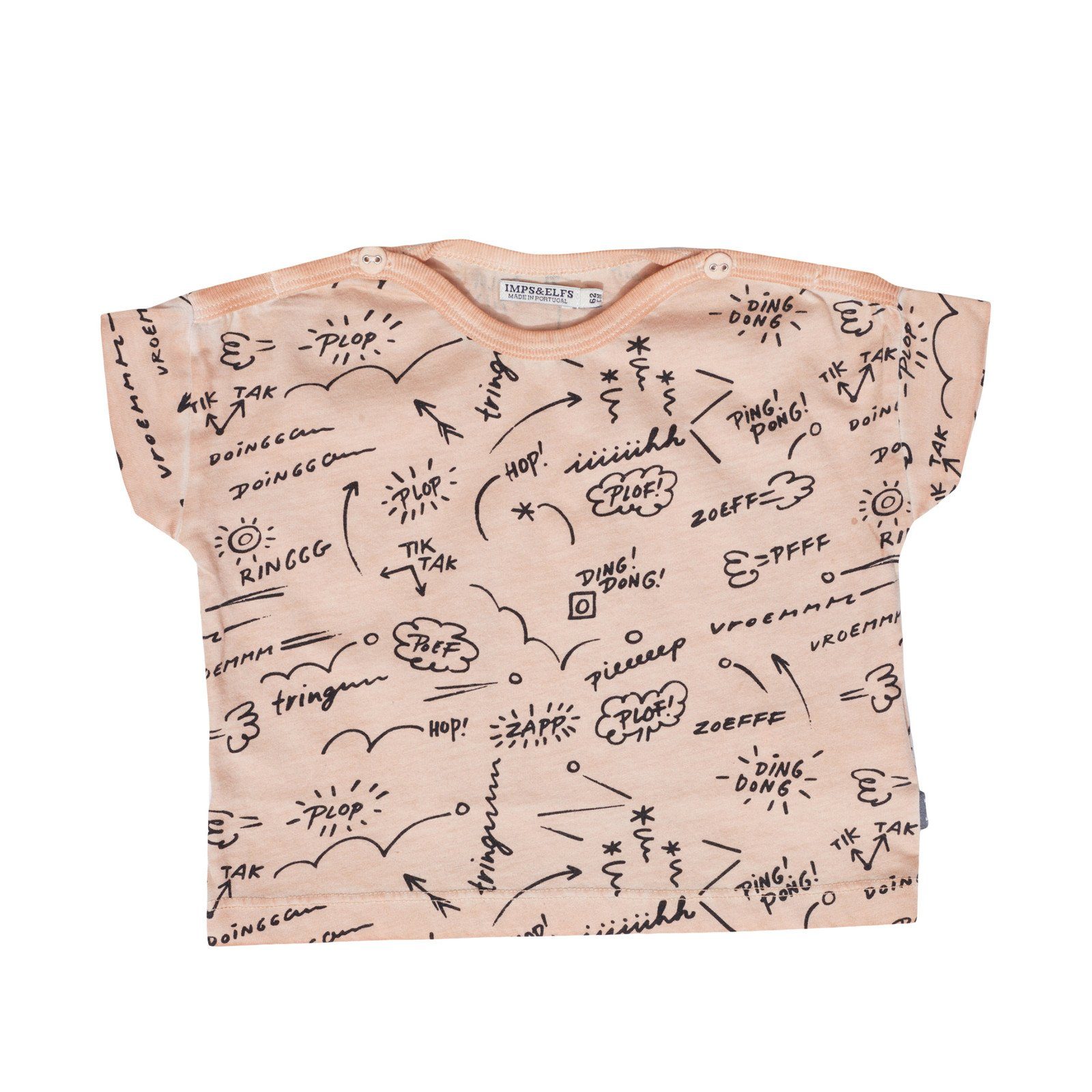 Rundhalsshirt Kinder-Shirt lustiges Sommer-Shirt Cartoon Orange mit Print IMPS&ELFS Freizeit-Shirt Imps&Elfs Kurzarm