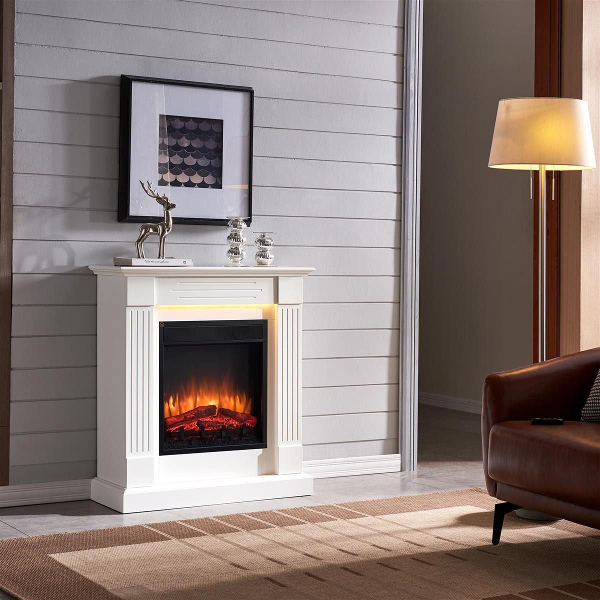 Balderia Elektrokamin Ladina, Standkamin mit 3D Flamme, 2000 W, LED