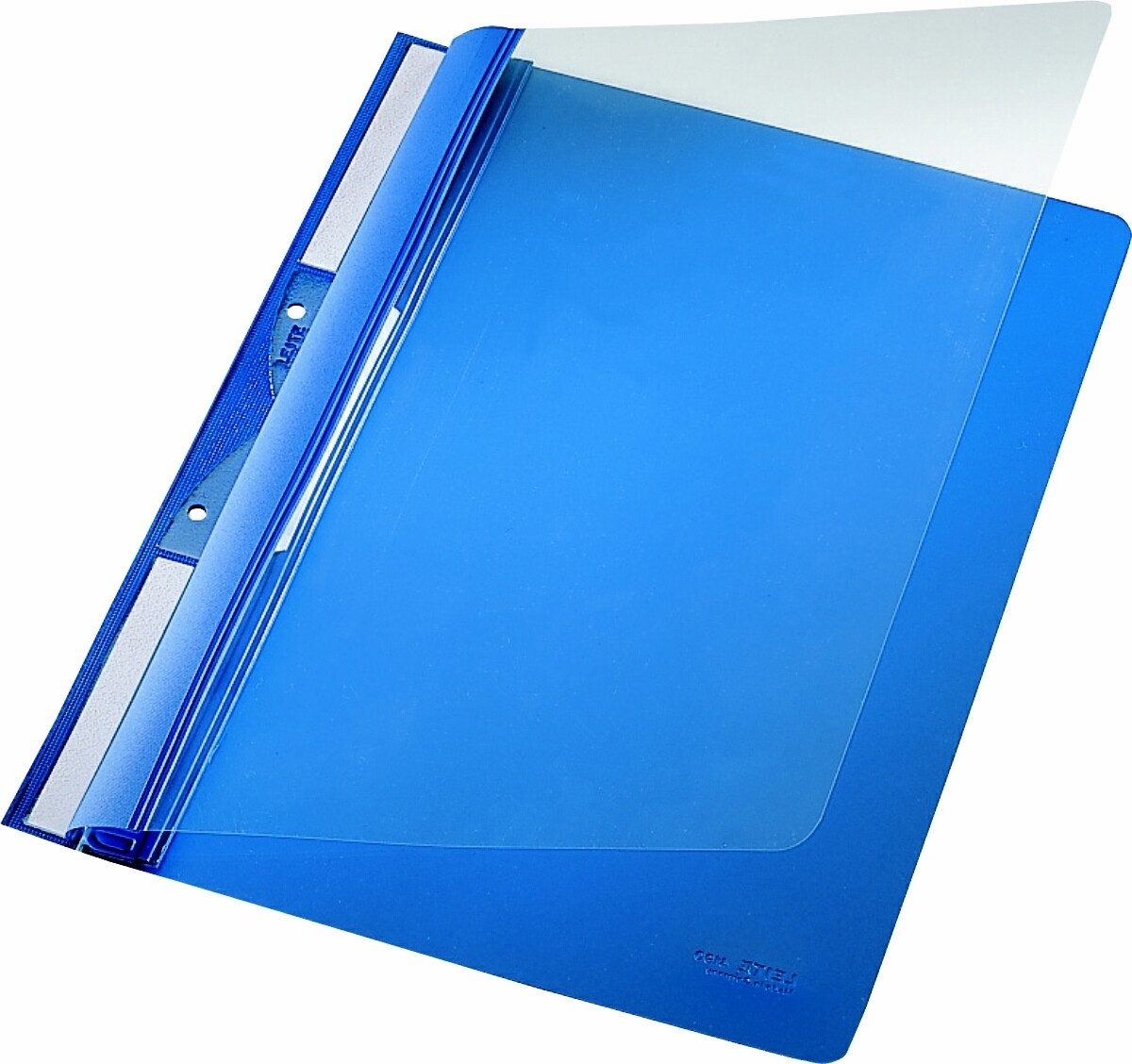 LEITZ Hefter Einhängehefter A4 2 kurze Beschriftungsfenster PVC blau