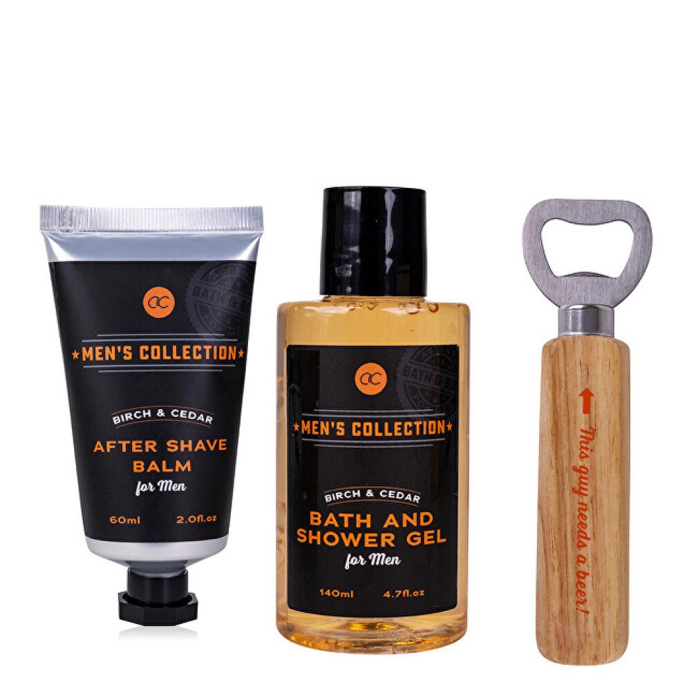 ACCENTRA Hautreinigungs-Set Geschenkset Men's Collection Duschgel mit Flaschenöffner