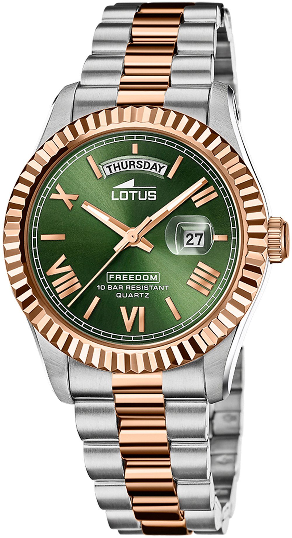 Lotus Quarzuhr 18856/3, Armbanduhr, Herrenuhr, Damenuhr, bis 10 bar wasserdicht, Datum