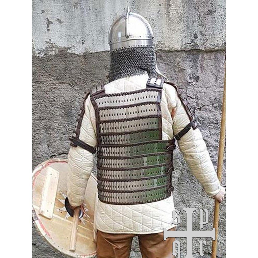 Battle Merchant Ritter-Kostüm Lamellenpanzer Typ Birka, Stahl und Leder