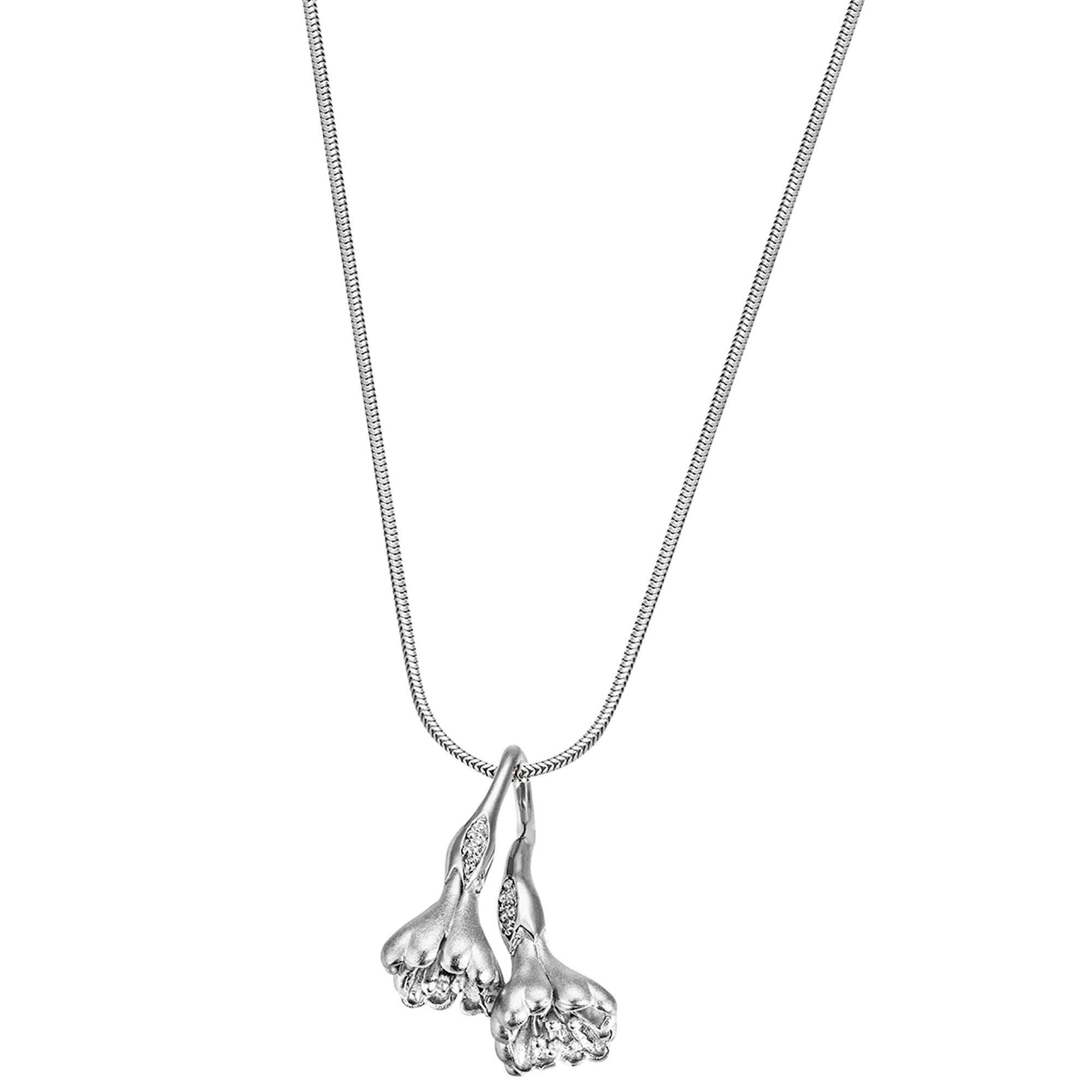 goldmaid Kette mit Anhänger 925 Sterling Silber Gebürstet Zirkonia weiß