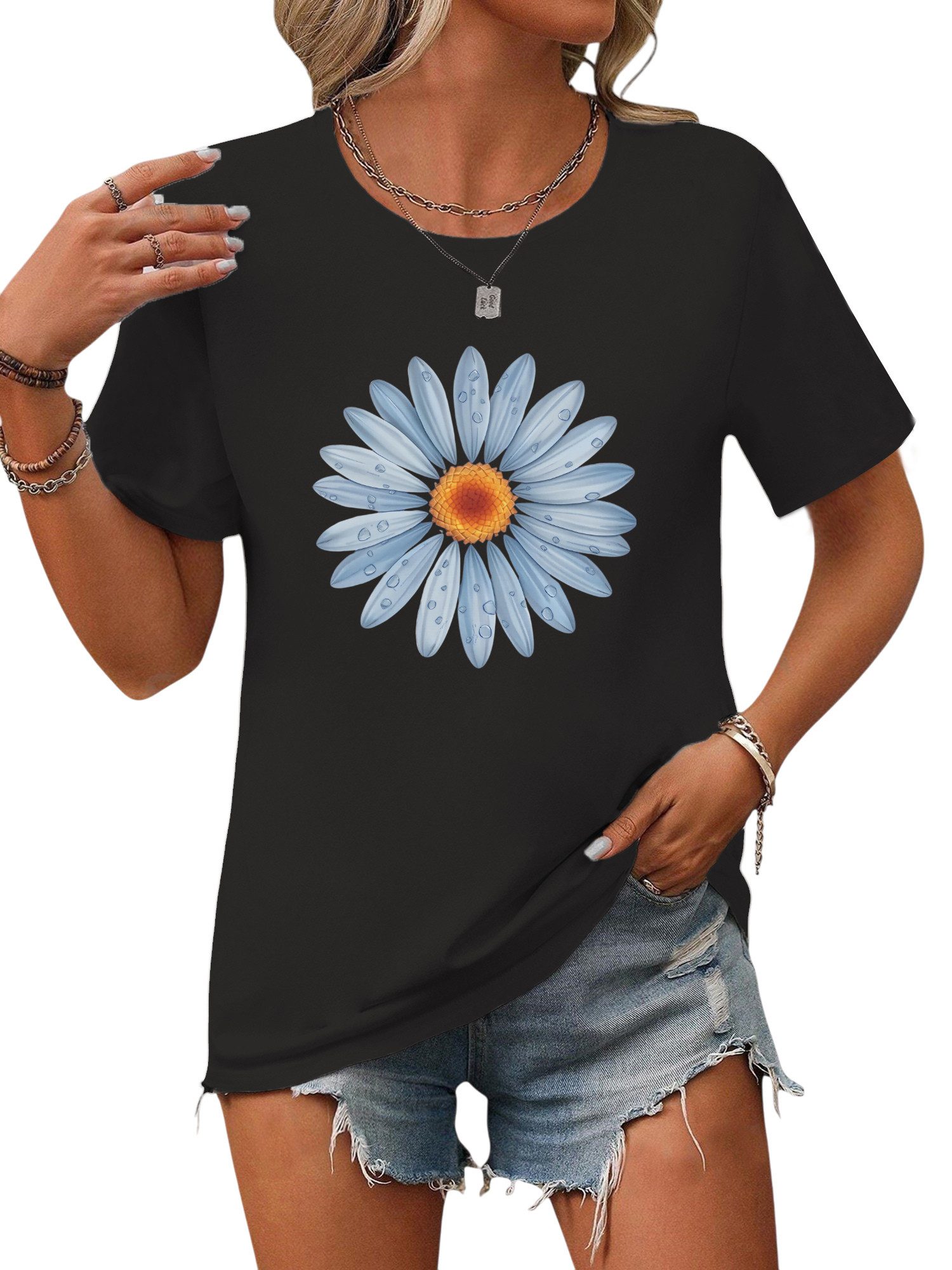 PYL Rundhalsshirt Damen Bequemes Sommer T günstig online kaufen
