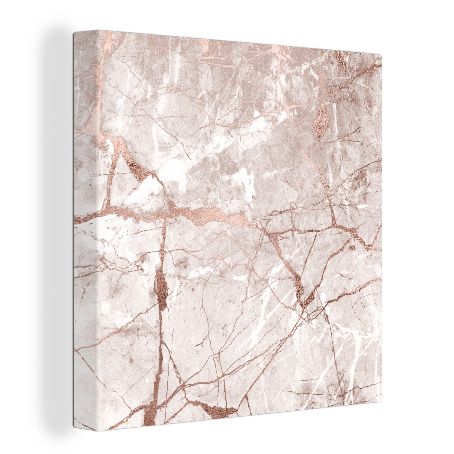 OneMillionCanvasses® Leinwandbild Marmor - Rosa - Rose - Gold, (1 St), Leinwand Bilder für Wohnzimmer Schlafzimmer