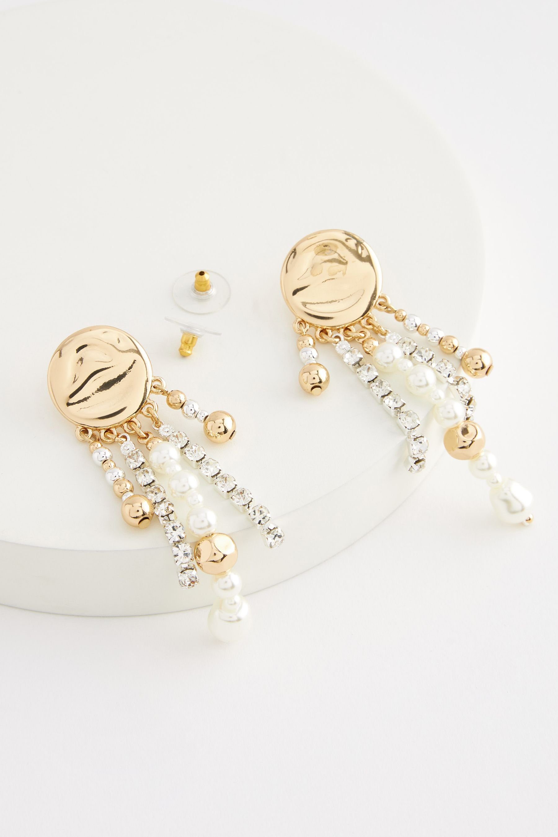 Statement-Ohrhänger Next Perlen- (1-tlg) Paar Ohrhänger Kristalldesign mit und