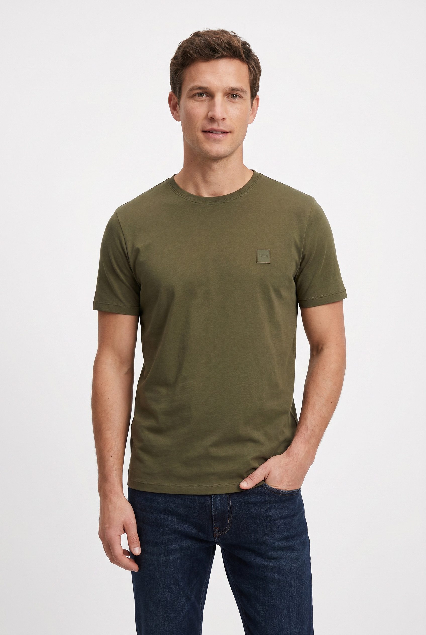 BOSS ORANGE T-Shirt Tales Regular Fit 100% Baumwolle BOSS Logo Patch Rundhals