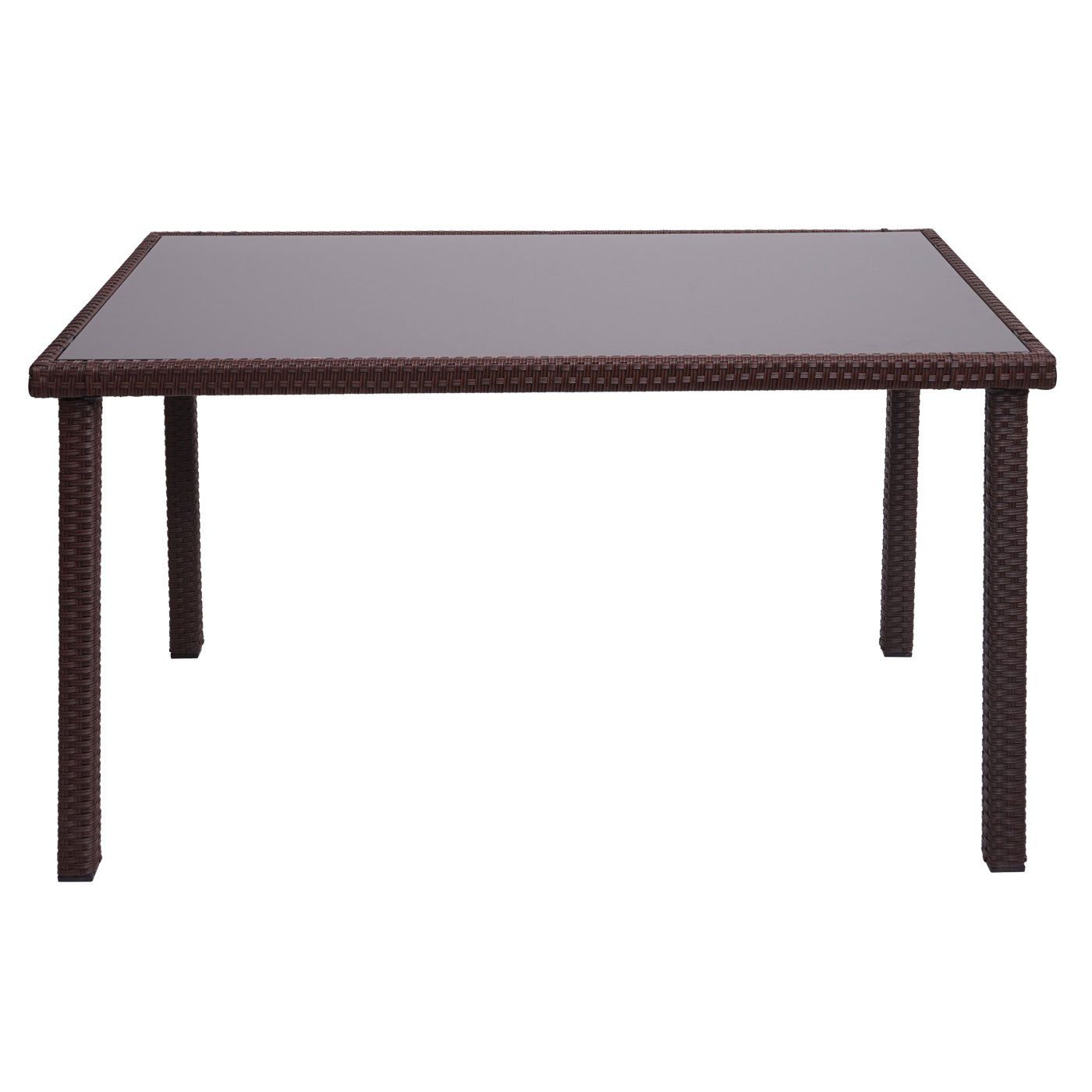PROREGAL® Gartentisch Poly-Rattan Tisch HxBxT 71x120x75cm Gartentisch Balkontisch