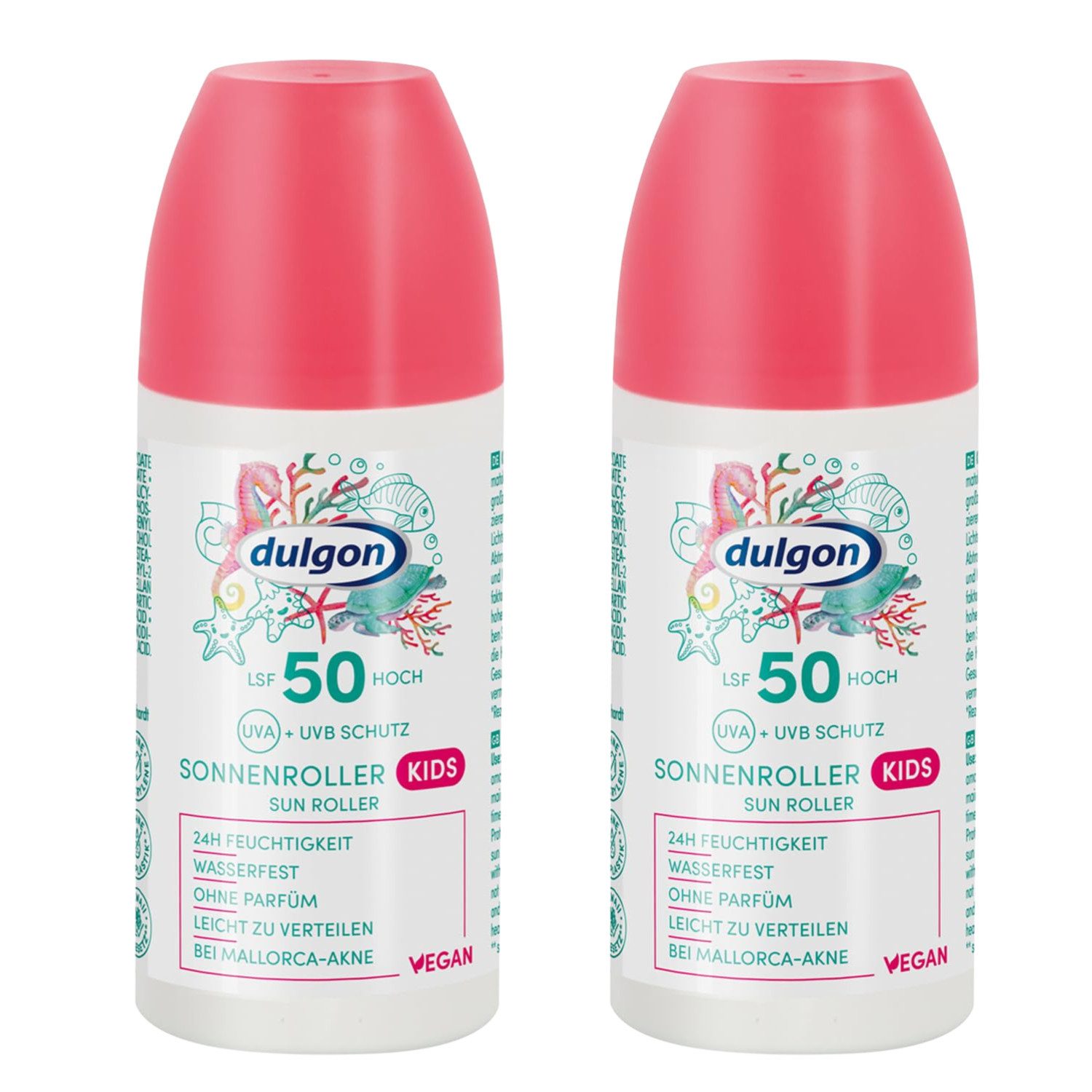 dulgon Sonnenschutzlotion 2 x dulgon Kids Sonnenroller LSF 50 Sonnenschutz für Kinder je 100ml W