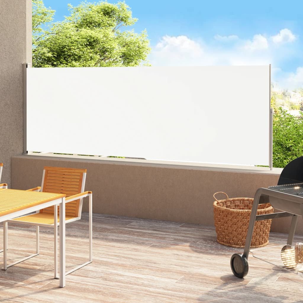 vidaXL Seitenmarkise 200 x 500 cm Seitenmarkise Ausziehbar 200x500 cm Creme