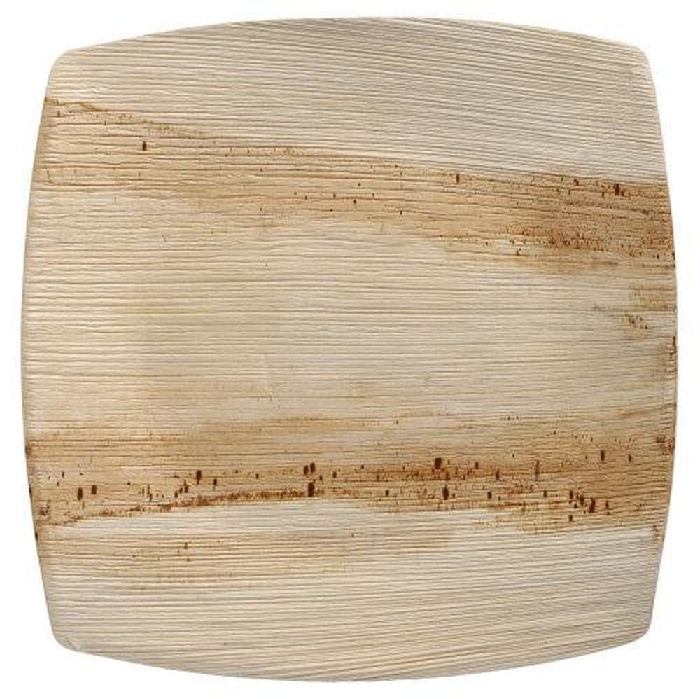 PAPSTAR Pappteller 25 Тарелки, Palmblatt "pure" 26 cm x 26 cm natur "QUADRATO"