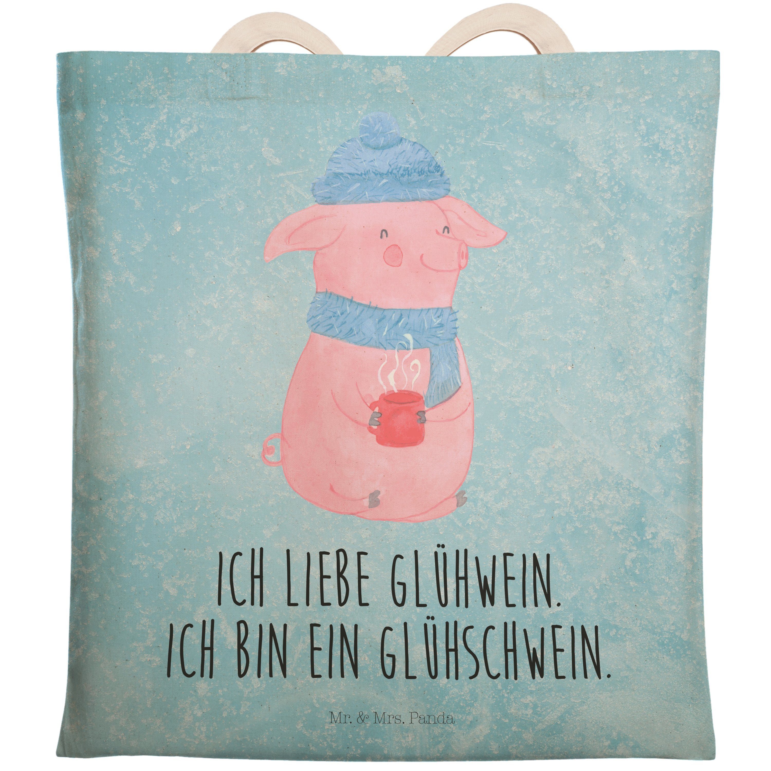 Mr. & Mrs. Panda Tragetasche Glühschwein - Eisblau - Geschenk, Tasche, Tragetasche, Beutel, Weihna (1-tlg)