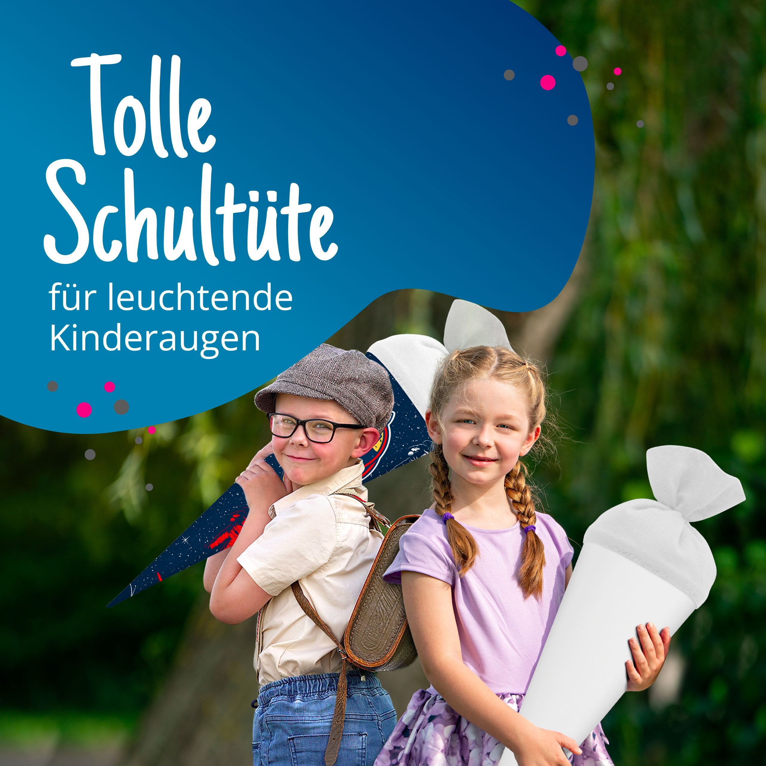 itenga Schultüte itenga Bastelschultüte 70cm mit Filzverschluss WEISS – Bild 2 von 5