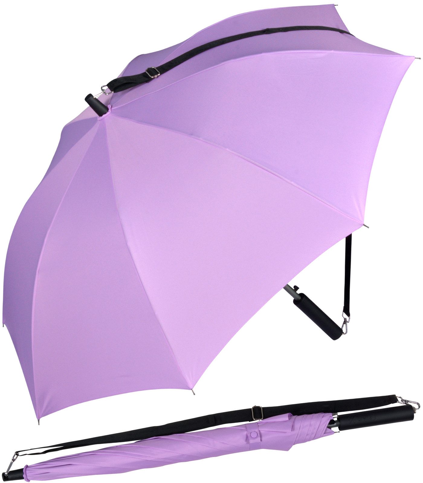 iX-brella Stockregenschirm Umhängeschirm mit längenverstellbarem Tragegurt, mit Auf-Automatik, in vielen Farben