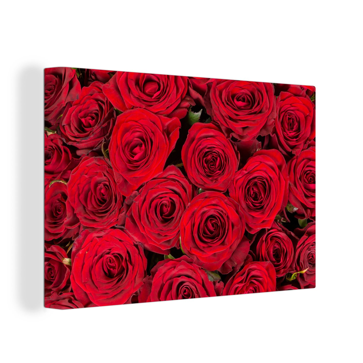 OneMillionCanvasses® Leinwandbild Rosen - Rot - Blumenstrauß, (1 St), Wandbild Leinwandbilder, Aufhängefertig, Wanddeko, 30x20 cm