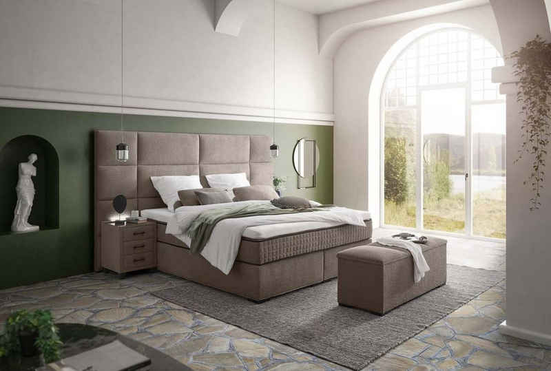 ED EXCITING DESIGN Boxspringliege (180 x 200 cm, Ragusa XL), Taupe