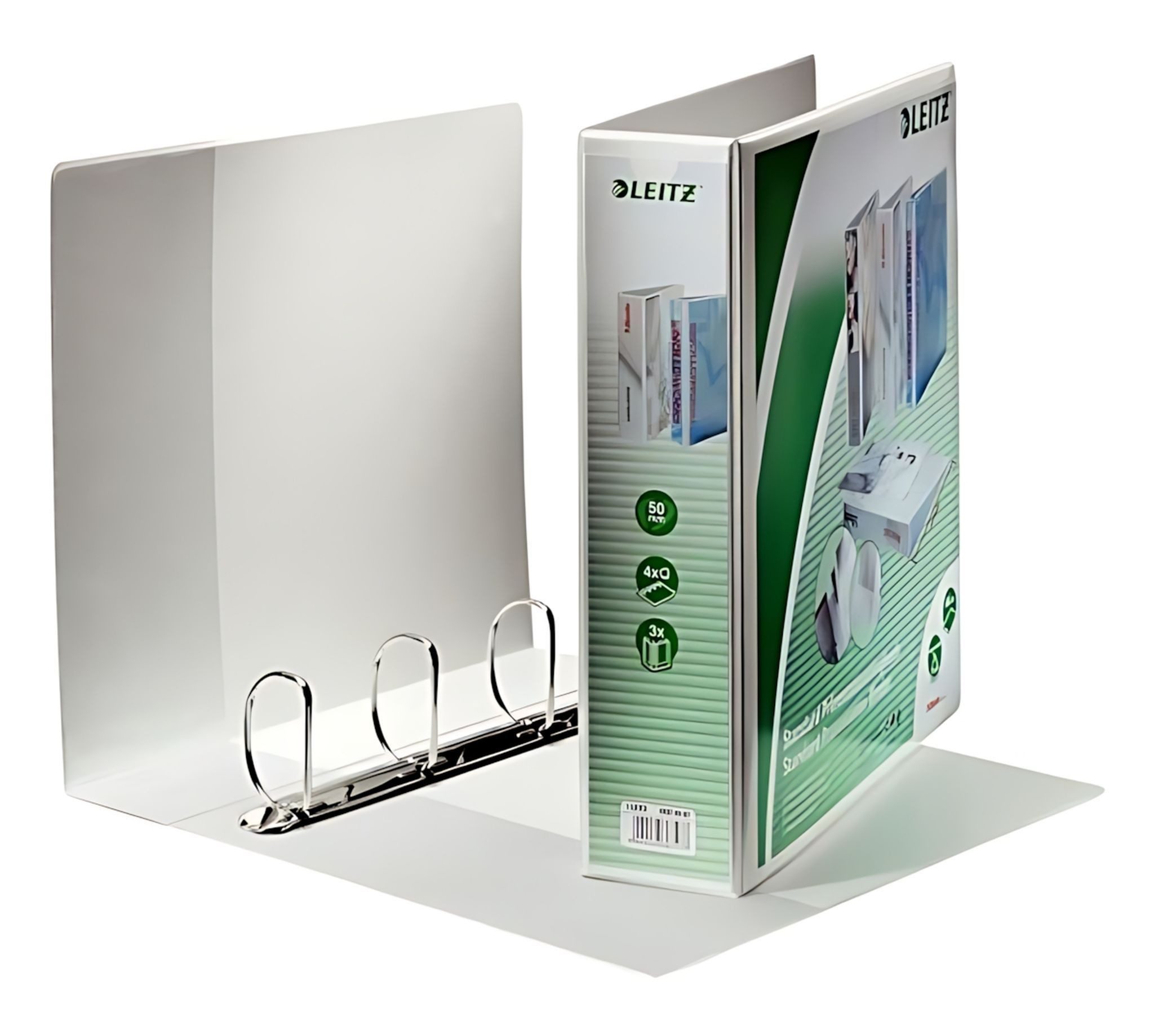 LEITZ Ringbuchmappe LEITZ Präsentationsringbuch A4 weiß Ringbuch Präsentation mit 3