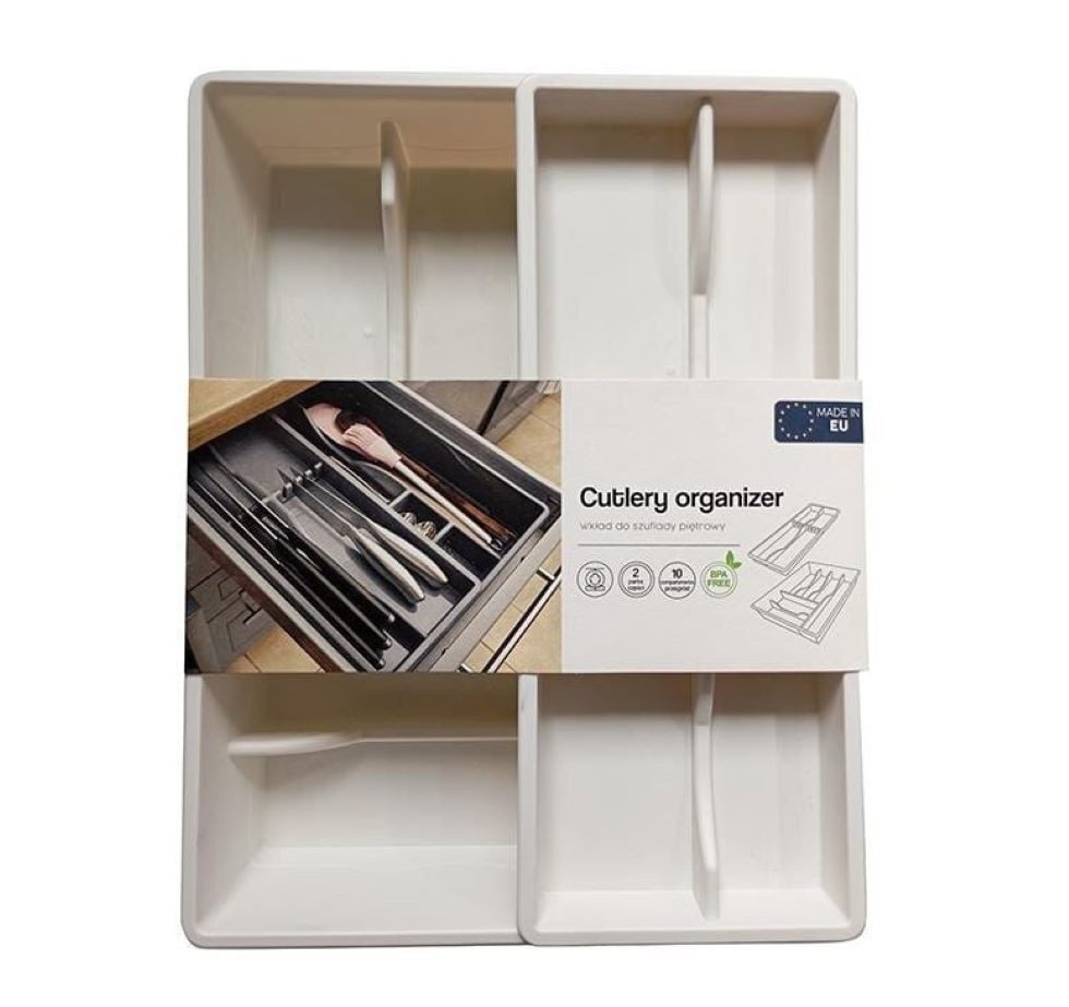 KONZEPT Besteckeinsatz Schubladen Organizer - Besteckkasten für Schubladen 30x39cm, Passt Perfekt für kleine Schubladen Küchenorganizer