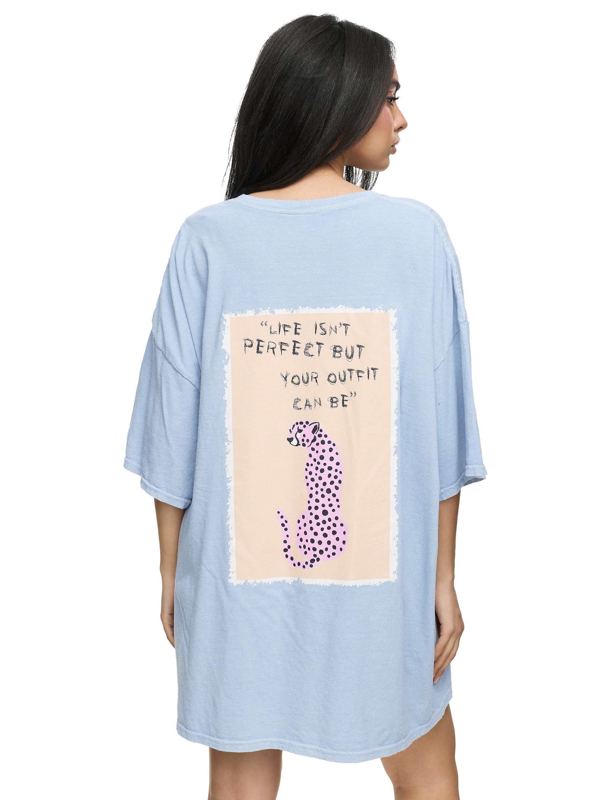 Worldclassca T-Shirt Worldclassca Oversized Print ANIMAL T-Shirt Outfit Sommer Oberteil PRINT - LIFE ISN´T PERFECT BUT YOUR OUTFIT CAN BE - …