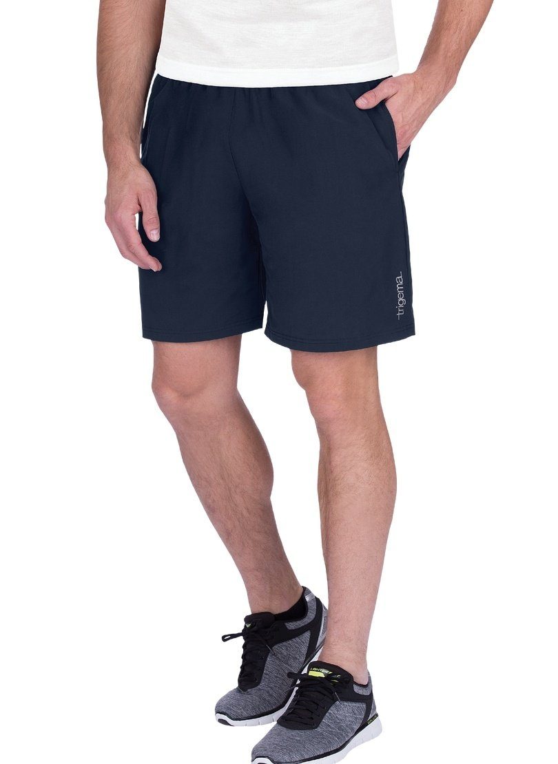 Trigema Jerseyhose TRIGEMA Sport-Shorts mit Innenslip aus Netz navy