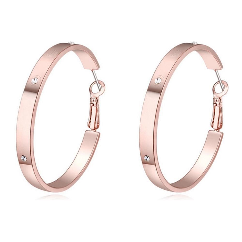Ohrring-Set Creolen Circle Rosegold aus Messing Damen