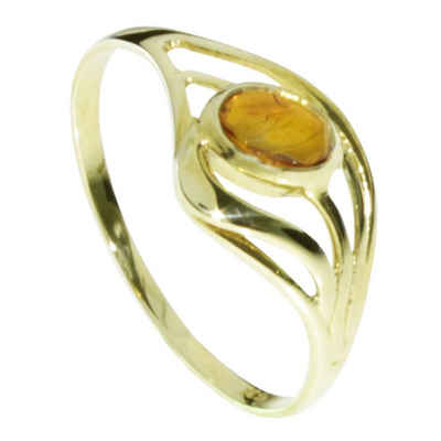 OSTSEE-SCHMUCK Goldring - Hella - Gold 333/000 - Bernstein (1-tlg)