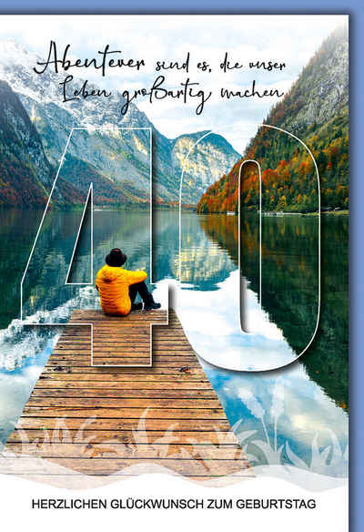 Verlag Dominique Grußkarten 40. Geburtstag - Karte mit Umschlag - Abenteuer Natur