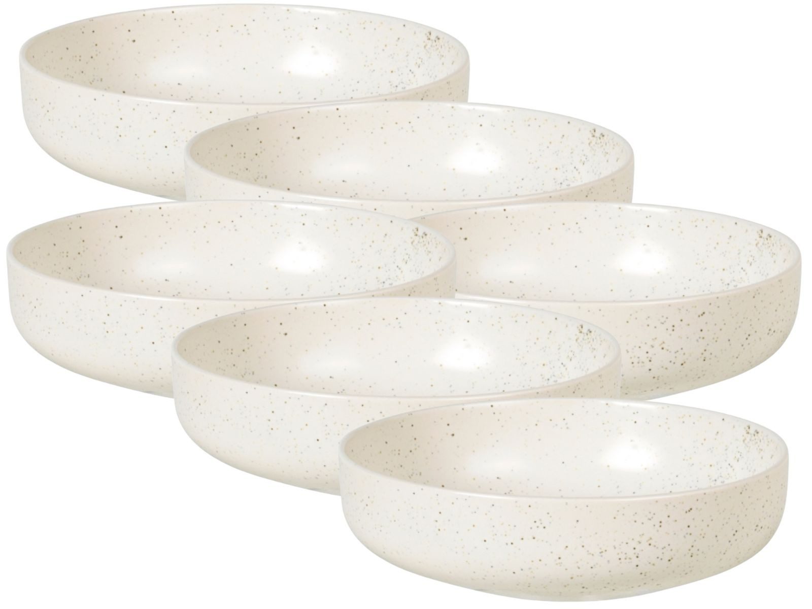 Broste Copenhagen Geschirr-Set NORDIC VANILLA Schale rund 17cm Set6, Steingut