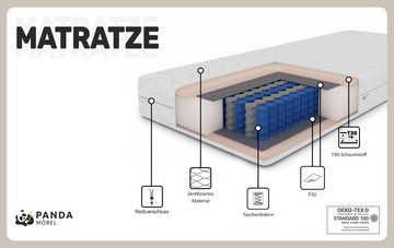 Boxspringmatratze Pocket höhe 19cm x 90 x 100 x 120 x140 x 160 x180 - lange 200cm, PANDA MÖBEL GmbH, 19 cm hoch, Die Matratze ist wendbar und in allen Größen erhältlich
