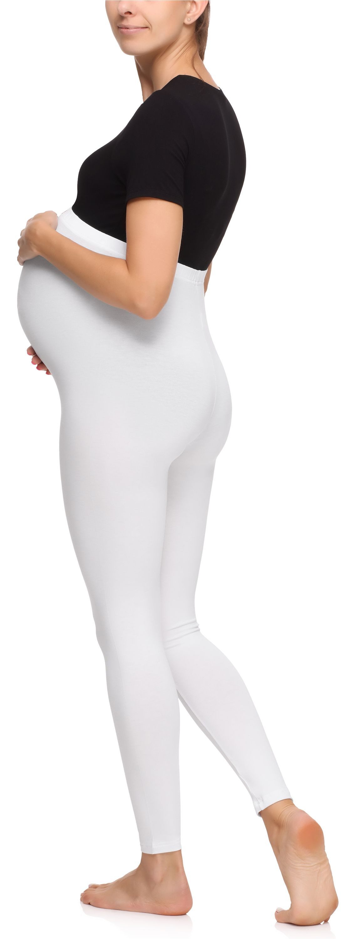 Merry Style Umstandsleggings Damen Lange Umstandshose aus Viskose MS10-297 (1-tlg) elastischer Bund