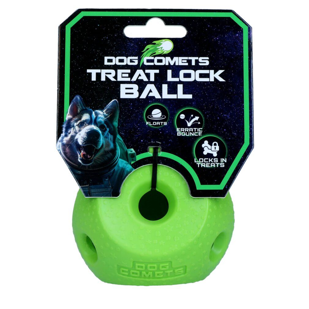 Tierquietschie Dog Comets Treat Lock Ball grün