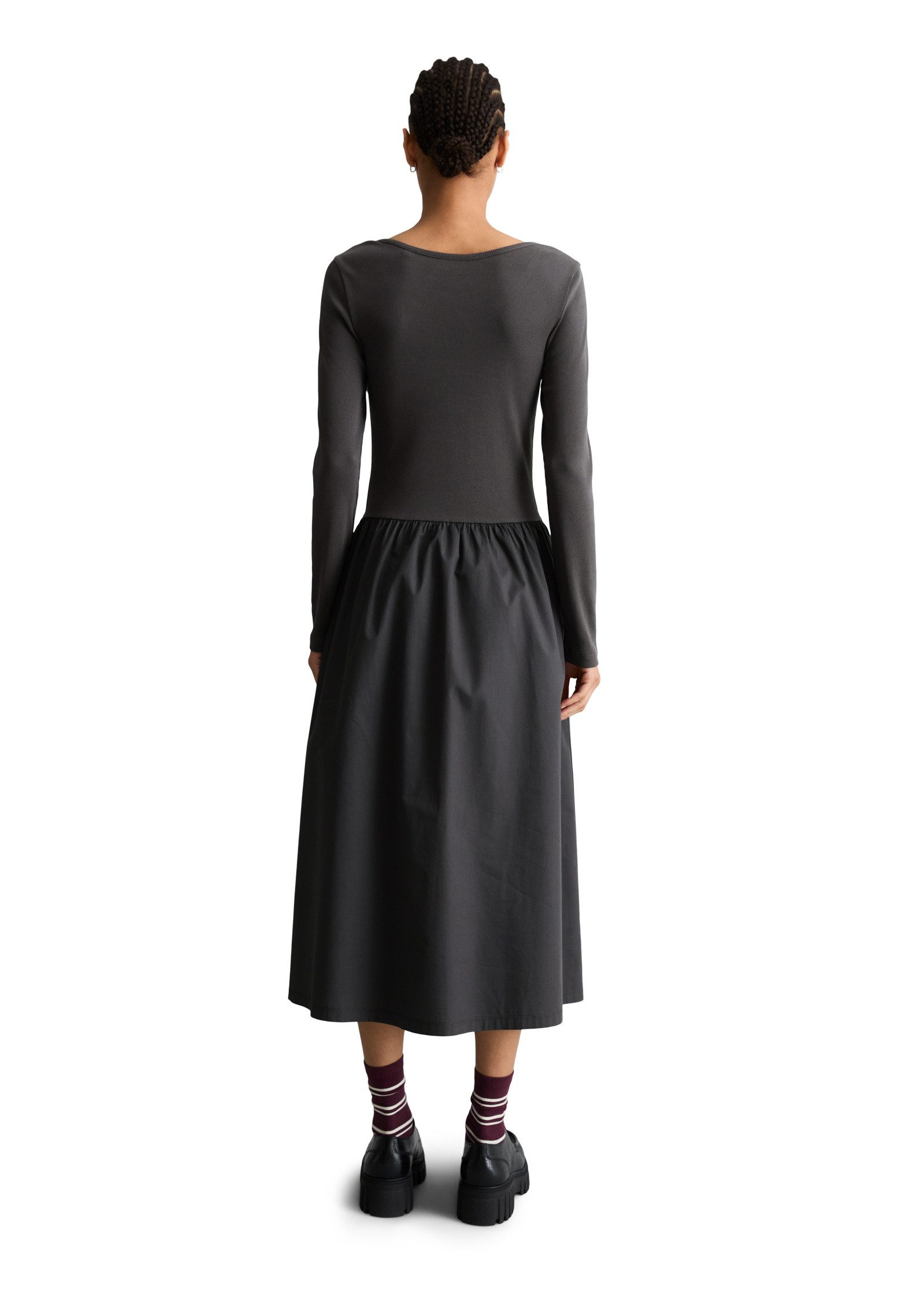 Marc O'Polo DENIM Jerseykleid mit Baumwoll-Popelinerock