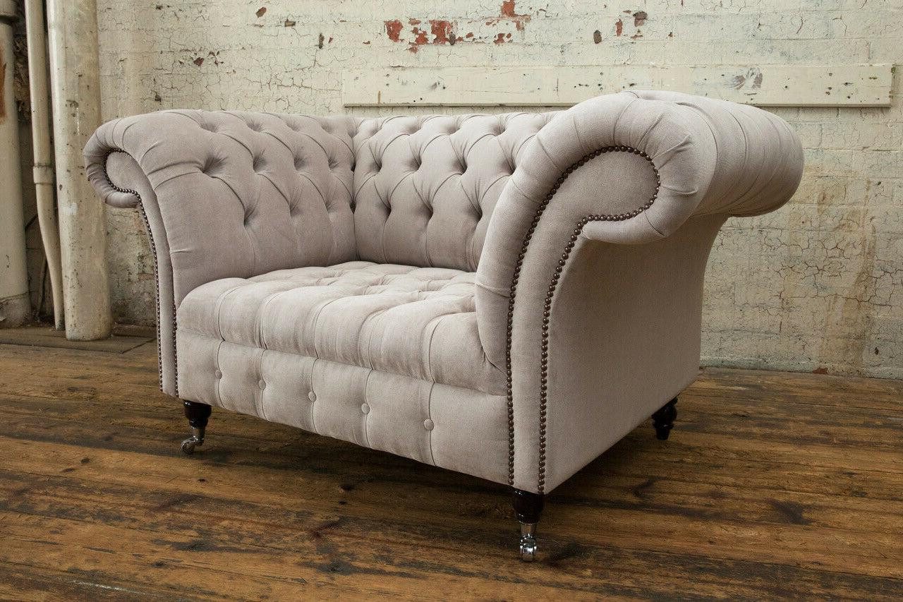 Xlmoebel Chesterfield-Sofa Chesterfield-Sofa in Stoff oder Leder 1 5-Sitzer oder Einzelsitzer, Hergestellt in Europa