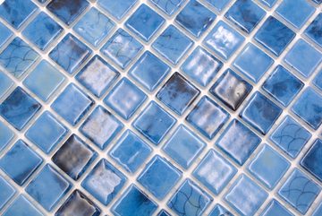 Mosani Mosaikfliesen Schwimmbadmosaik Poolmosaik Glasmosaik blau changierend