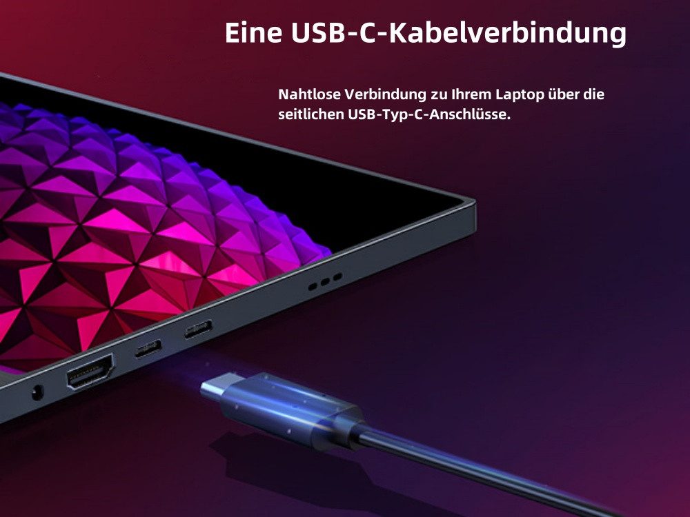 UPERFECT Tragbarer 4K Monitor 15,6 Zoll, UHD 3840x2160 IPS Bildschirm Portabler Monitor (39,60 cm/15.6 ", 3840 x 2160 px, 4 K, 3 ms Reaktionszeit, 60 Hz, für Laptop/PC/Smartphone/PS/XBO/Switch/Videoeditoren)