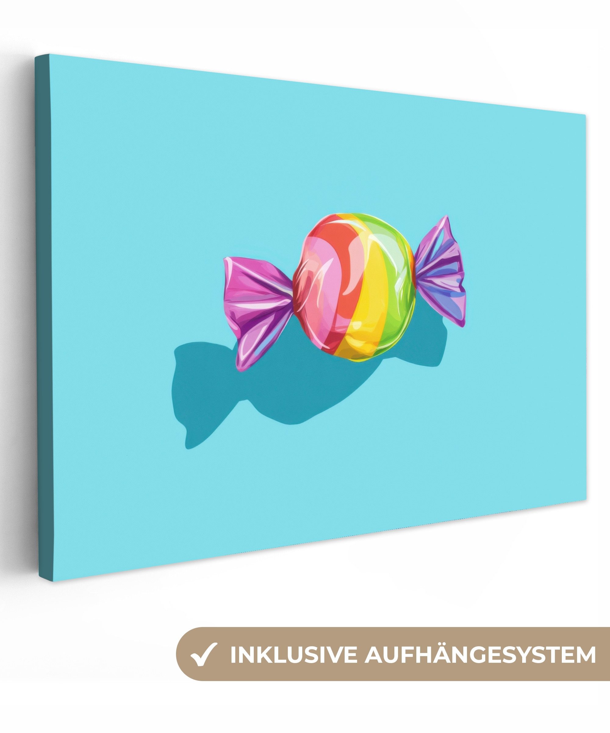 OneMillionCanvasses® Leinwandbild Blau - Bonbon - günstig online kaufen