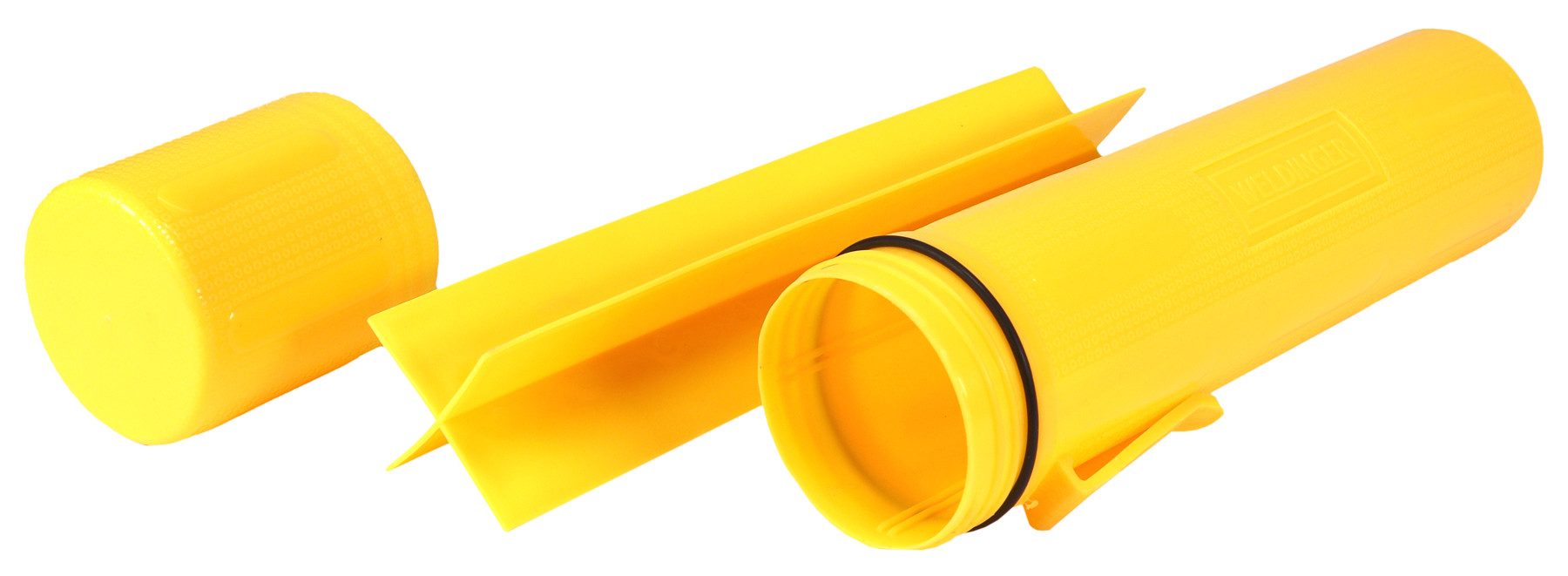 WELDINGER Stabelektroden Elektrodenköcher 85x370 mm leer mit Dichtung für MMA-Stabelektroden, wasserdicht verschließbarer Behälter