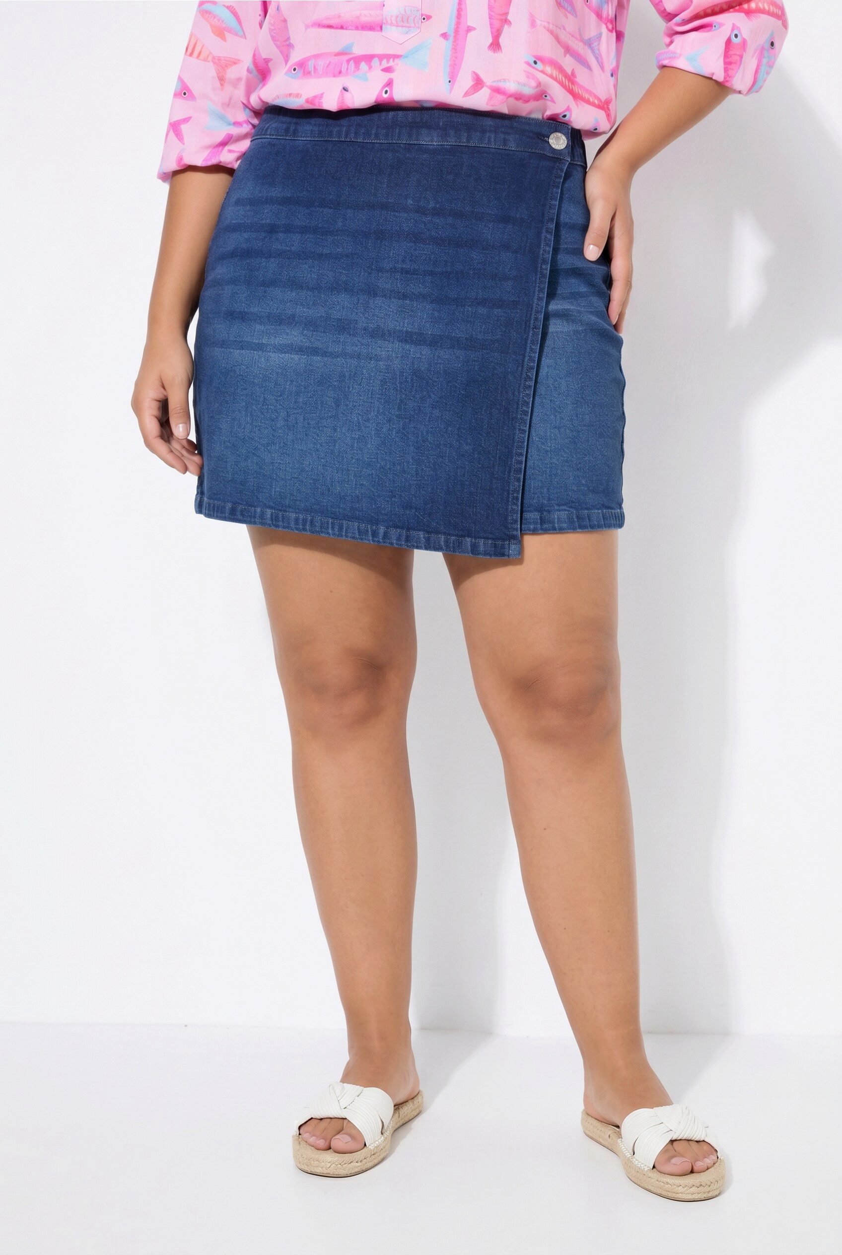 Angel of Style 5-Pocket-Jeans Jeans-Skort vorne halb wie ein Rock 5-Pocket