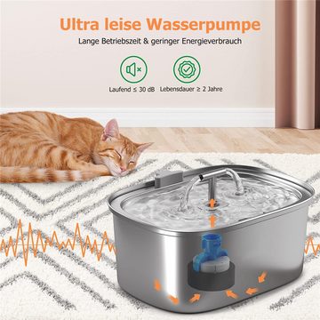 Bifurcation Wasserspender Trinkbrunnen für Katzen aus Edelstahl
