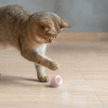 Rutaqian Tier-Intelligenzspielzeug Elektrisch Katzenspielzeug Interaktiv Automatisch Sich Drehender Ball, Selbstdrehender 360-Grad-Ball,USB Wiederaufladbares